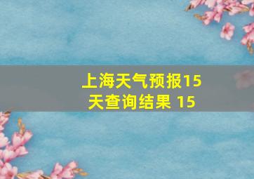 上海天气预报15天查询结果 15